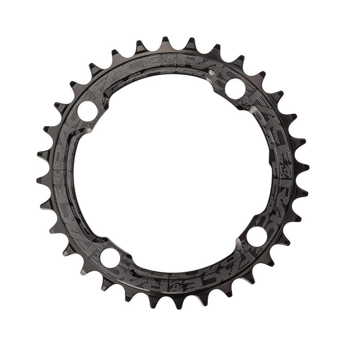 Plateau Mono RACE FACE NARROW WIDE 9/10/11/12V 4 Trous 104mm Noir — vue du plateau sur fond blanc