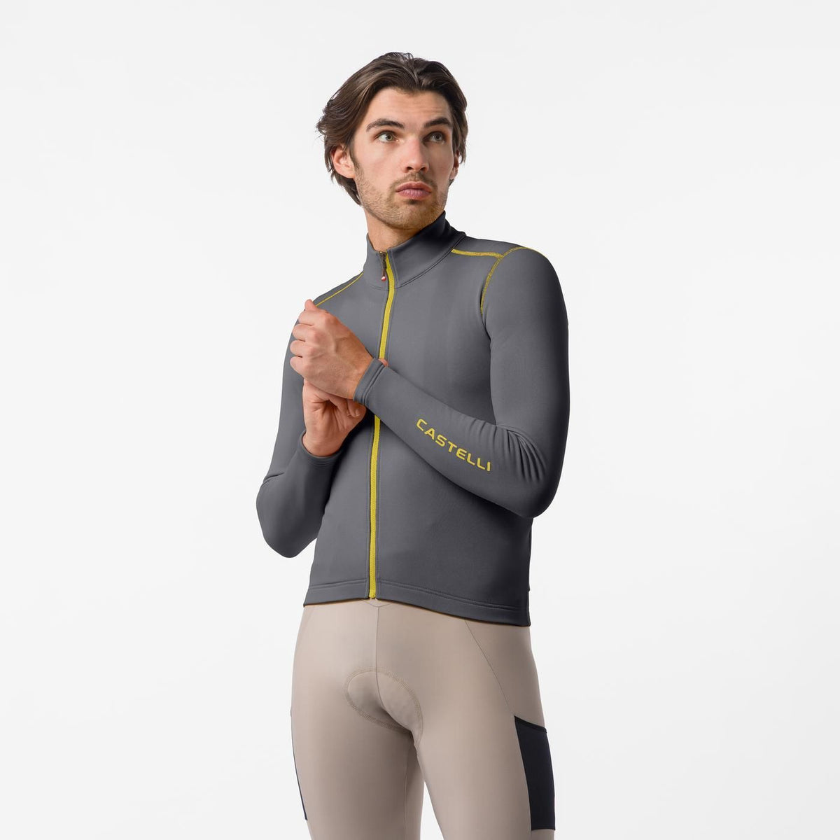 Maillot CASTELLI UNLIMITED TRAIL 2  Manches Longues Gris/Mangue Mojito