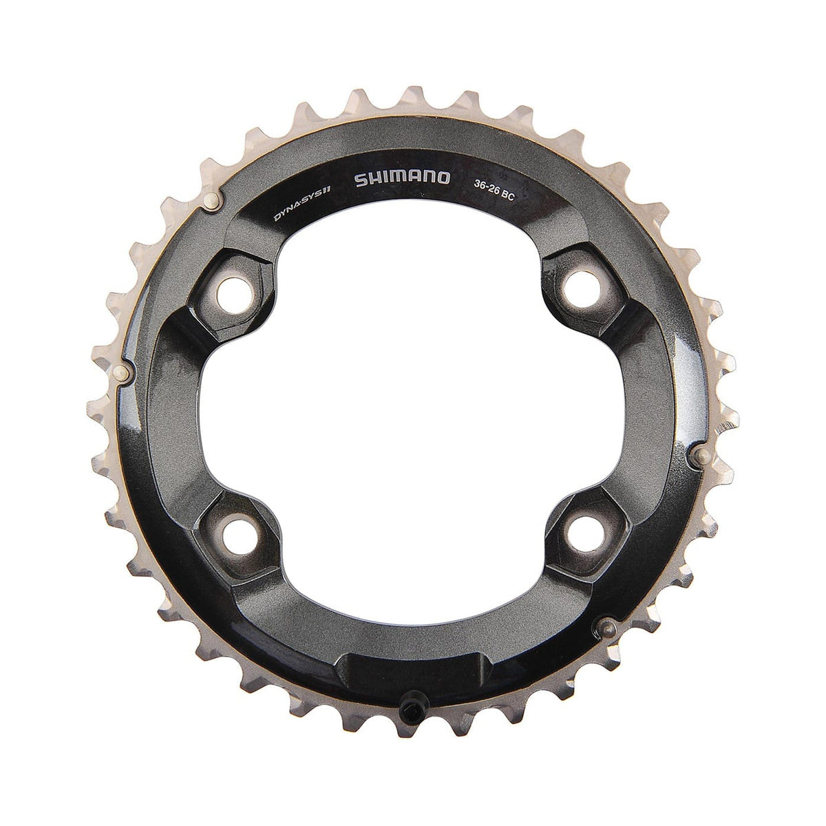 Plateau Extérieur SHIMANO XT M8000 11V Double 4 Trous 96mm — vue du plateau sur fond blanc