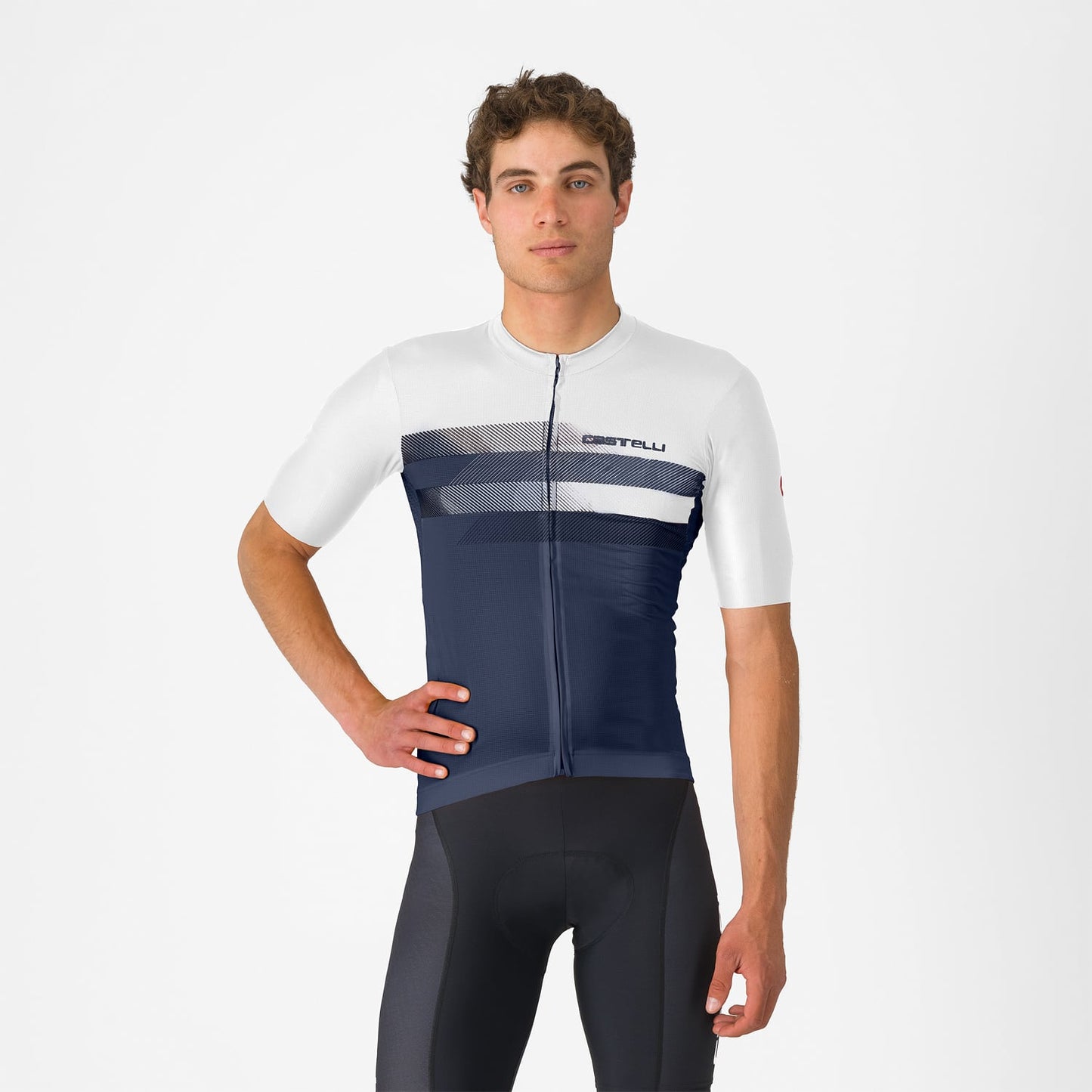 Maillot CASTELLI SIMBOLO Manches Courtes Bleu/Blanc