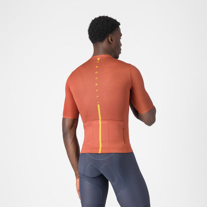 Maillot CASTELLI DRITTONE LOGO Manches Courtes Paprika