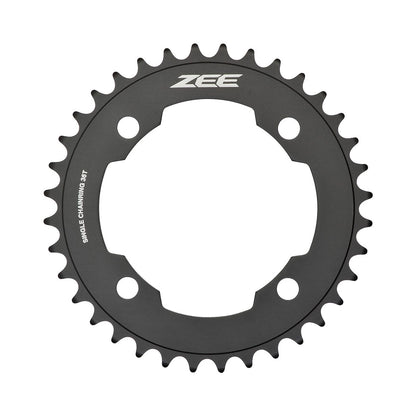 Plateau Mono SHIMANO ZEE M640/M645 10V 4 Trous 104mm — vue du plateau sur fond blanc