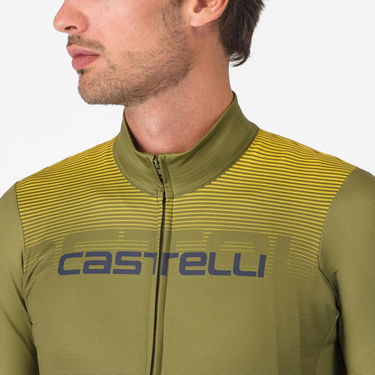 Maillot CASTELLLI APICE THERMAL Manches Longues Bleu/Mango Mojito