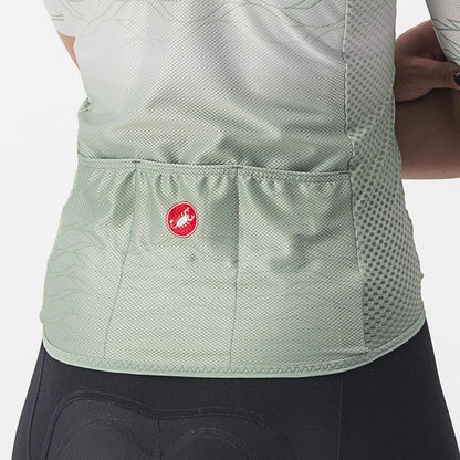 Maillot CASTELLI CLIMBER'S 2.0 W Femme Manches Courtes Gris/Vert