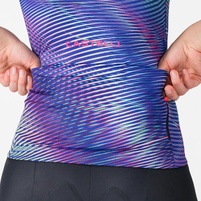 Maillot CASTELLI COSMIC VORTEX Femme Manches Courtes Violet