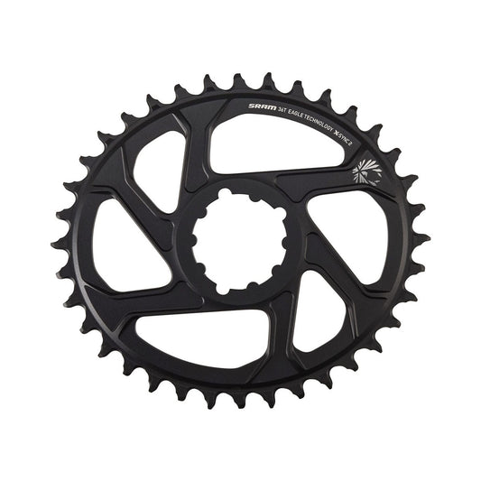 Plateau Mono SRAM EAGLE OVAL X-SYNC2 BOOST 11/12V Direct Mount Offset 3mm Alu Noir — vue du plateau sur fond blanc