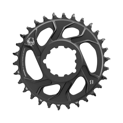 Plateau Mono SRAM EAGLE X-SYNC 2 BOOST 11/12V Direct Mount Offset 3mm Alu Noir — vue du plateau sur fond blanc