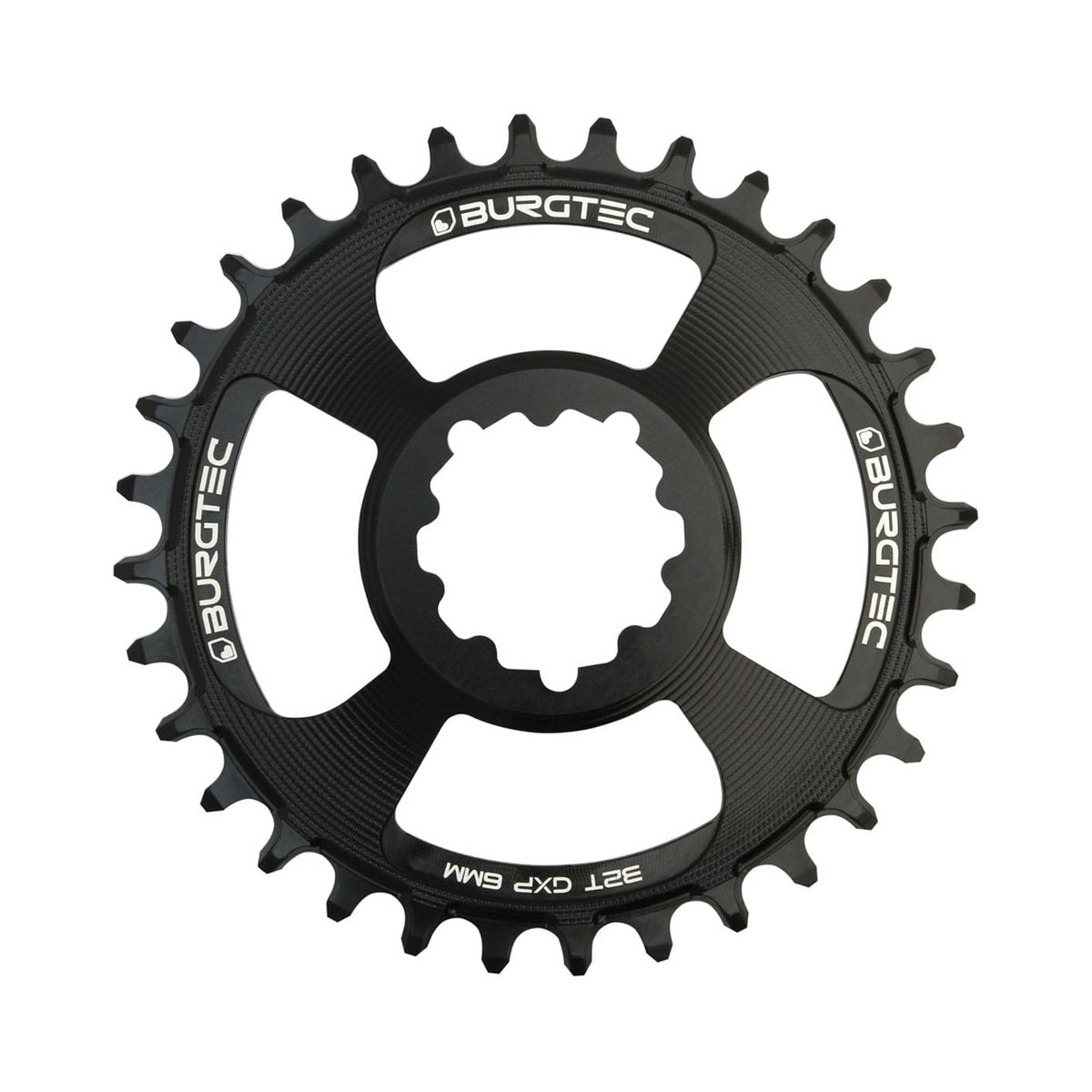 Plateau Mono BURGTEC GXP THICK THIN 9/10/11/12V Direct Mount Narrow Wide Offset 6mm Noir — vue du plateau sur fond blanc