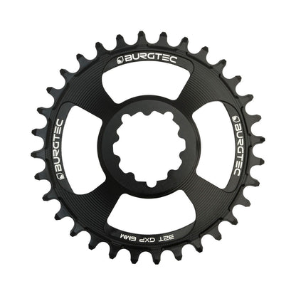 Plateau Mono BURGTEC GXP THICK THIN 9/10/11/12V Direct Mount Narrow Wide Offset 6mm Noir — vue du plateau sur fond blanc