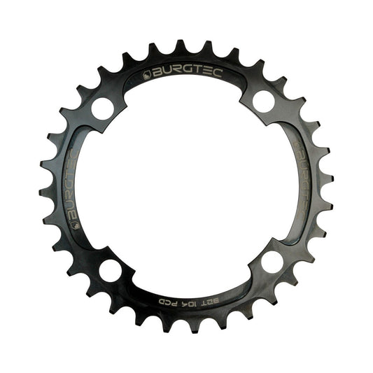 Plateau Mono BURGTEC THICK THIN 9/10/11/12V Narrow Wide 4 Trous 104mm Noir — vue du plateau sur fond blanc