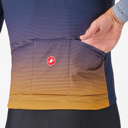 Maillot CASTELLLI APICE THERMAL Manches Longues Bleu/Orange