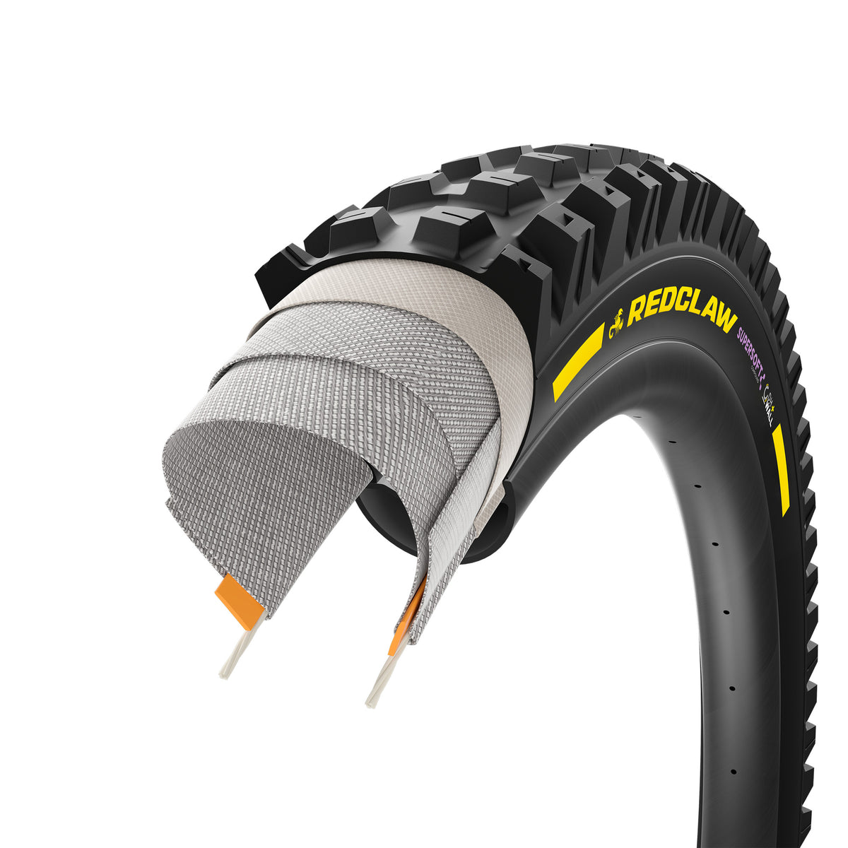 Pneu PIRELLI SCORPION RED CLAW 29x2.40 Supersoft DH+Wall Tubeless Ready Souple Noir/Jaune Team Edition
