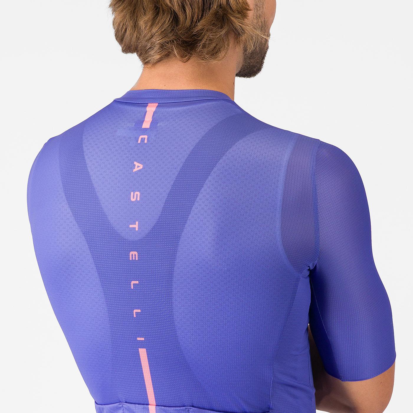 CASTELLI DRITTONE LOGO dres s krátkým rukávem fialový