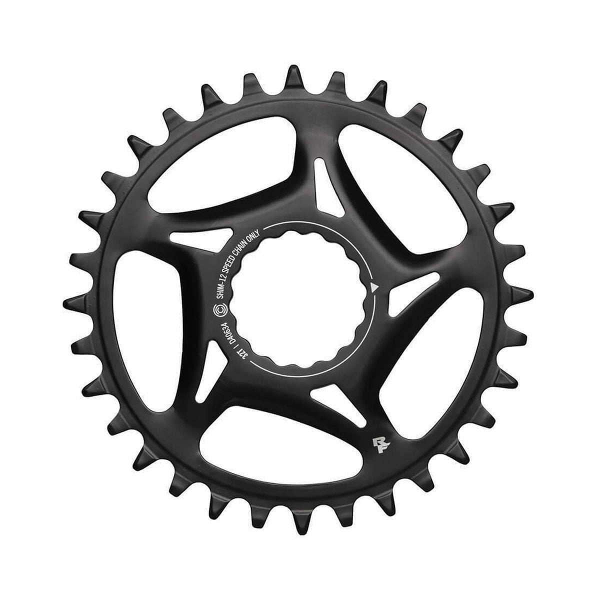 Plateau Mono RACE FACE SHIMANO CINCH 12V Direct Mount — vue du plateau sur fond blanc