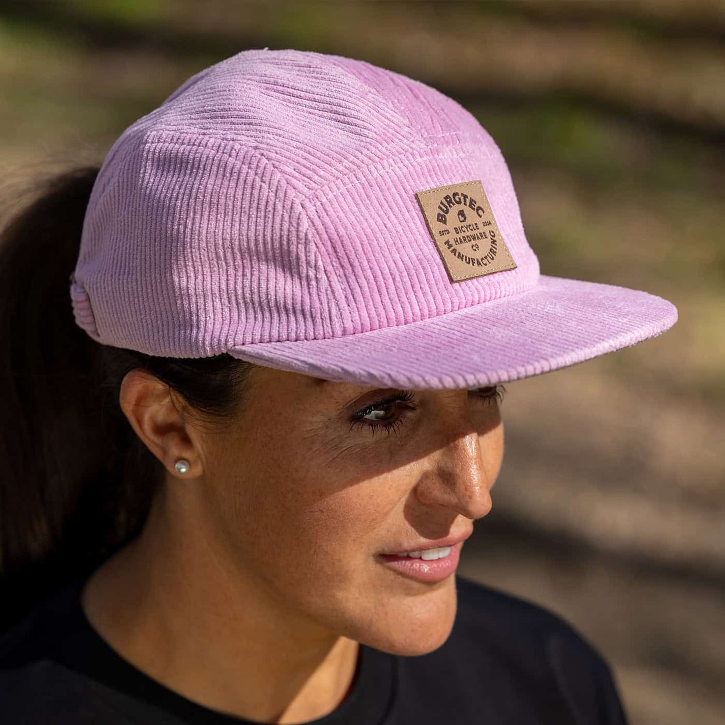 BURGTEC BANDIT CORDUROY FIVE PANEL Cap Jasnoróżowy