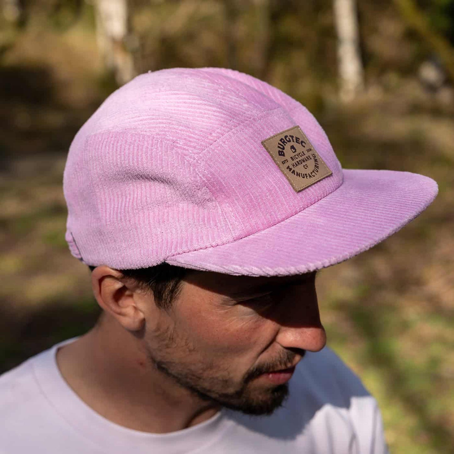 BURGTEC BANDIT CORDUROY FIVE PANEL Cap Jasnoróżowy
