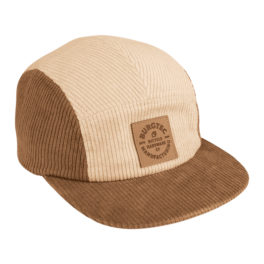 BURGTEC BANDIT CORDUROY FIVE PANEL Cap beżowo-brązowa