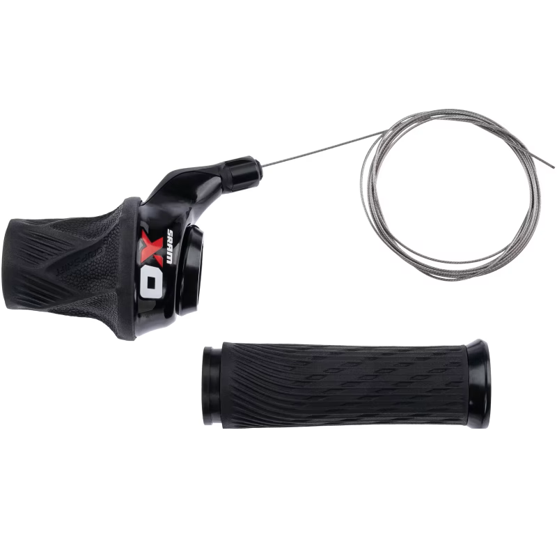 Poignée Tournante Gauche SRAM X0 Grip Shift 2V Noir/Rouge