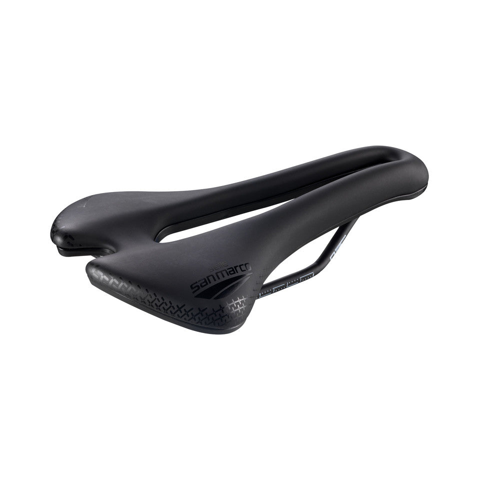 Selle SELLE SAN MARCO ASPIDE SHORT COMFORT OPEN-FIT DYNAMIC L3 Largeur 155mm Rails Manganèse