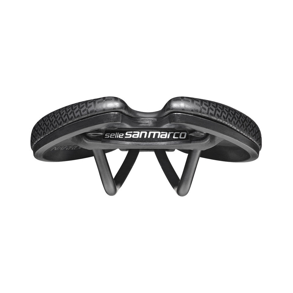 Selle SAN MARCO ASPIDE SHORT COMFORT OPEN-FIT DYNAMIC S3 Largeur 144mm Rails Manganèse