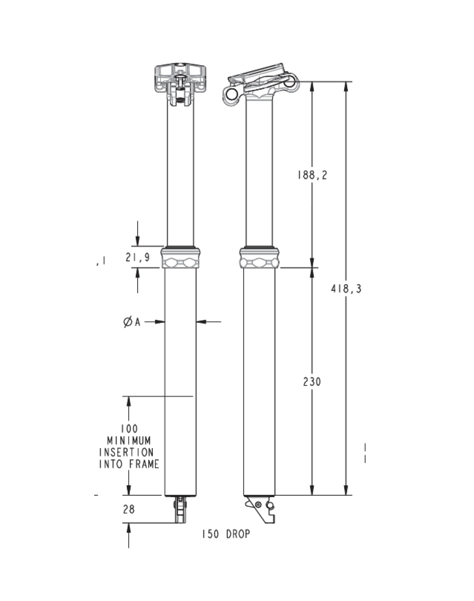 Tige de Selle Télescopique FOX RACING SHOX TRANSFER FACTORY