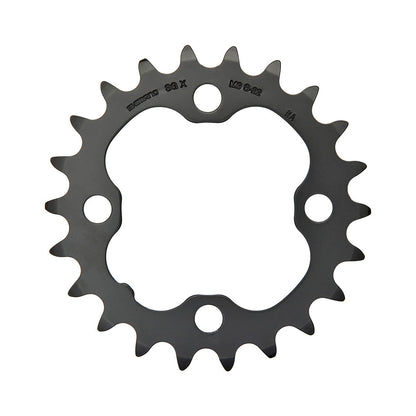 Plateau Intérieur SHIMANO DEORE M590 9V 4 Trous 64mm Noir — vue du plateau sur fond blanc