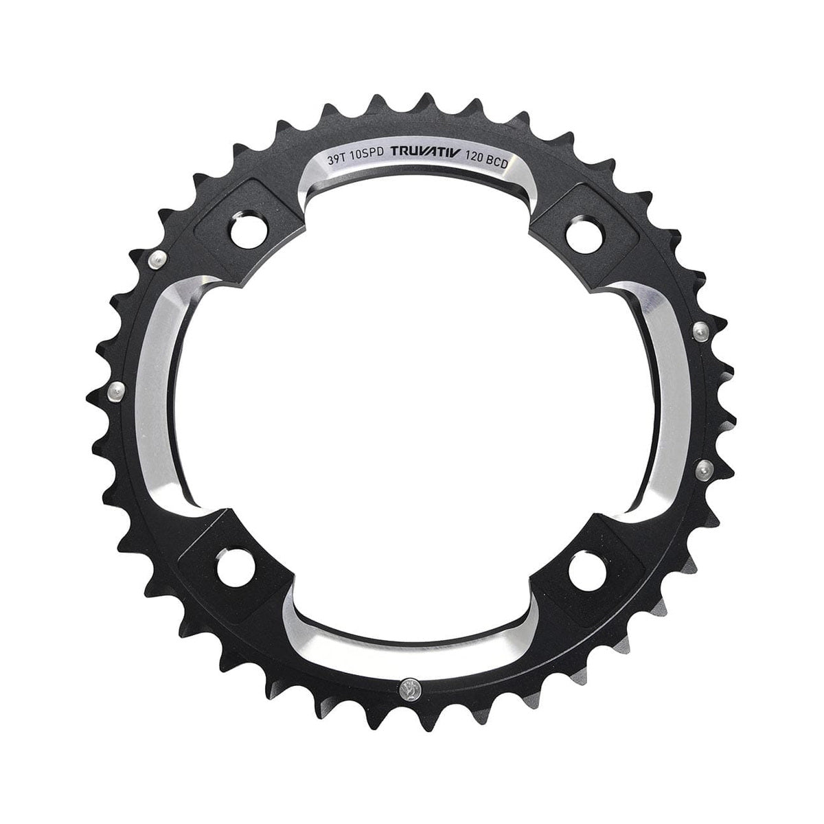 Plateau Extérieur SRAM MTB 120BCD S2 10V  4 Trous 120mm — vue du plateau sur fond blanc