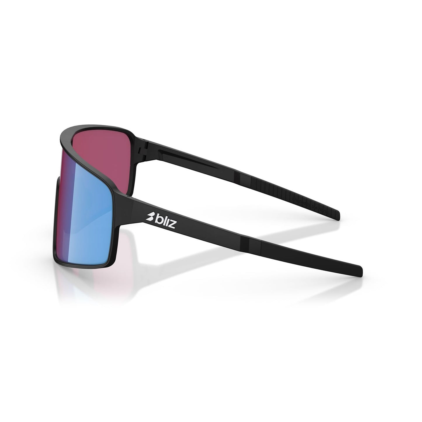 Lunettes BLIZ P001 Noir Matt Ecran Rose Violet Bleu Iridium