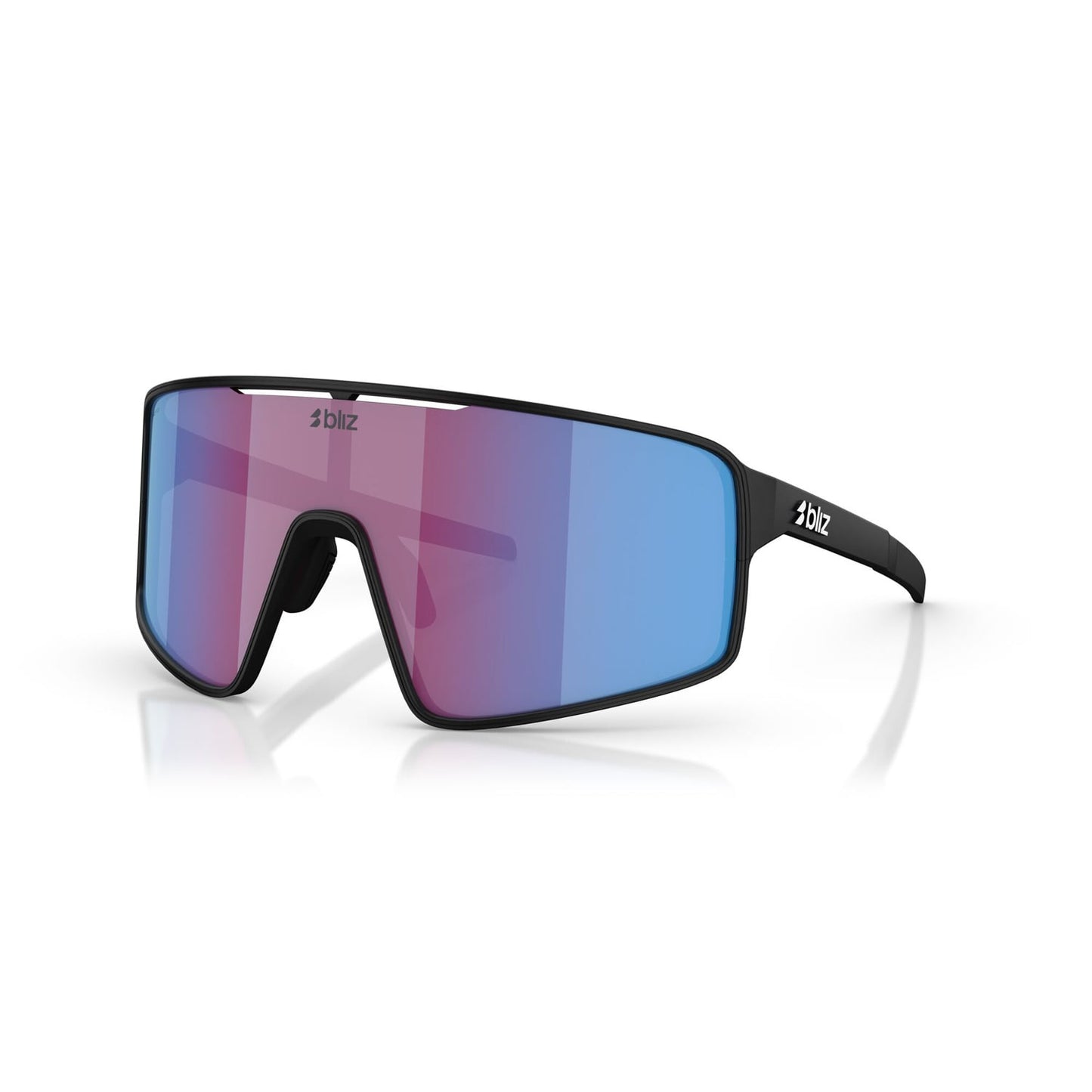 Lunettes BLIZ P001 Noir Matt Ecran Rose Violet Bleu Iridium