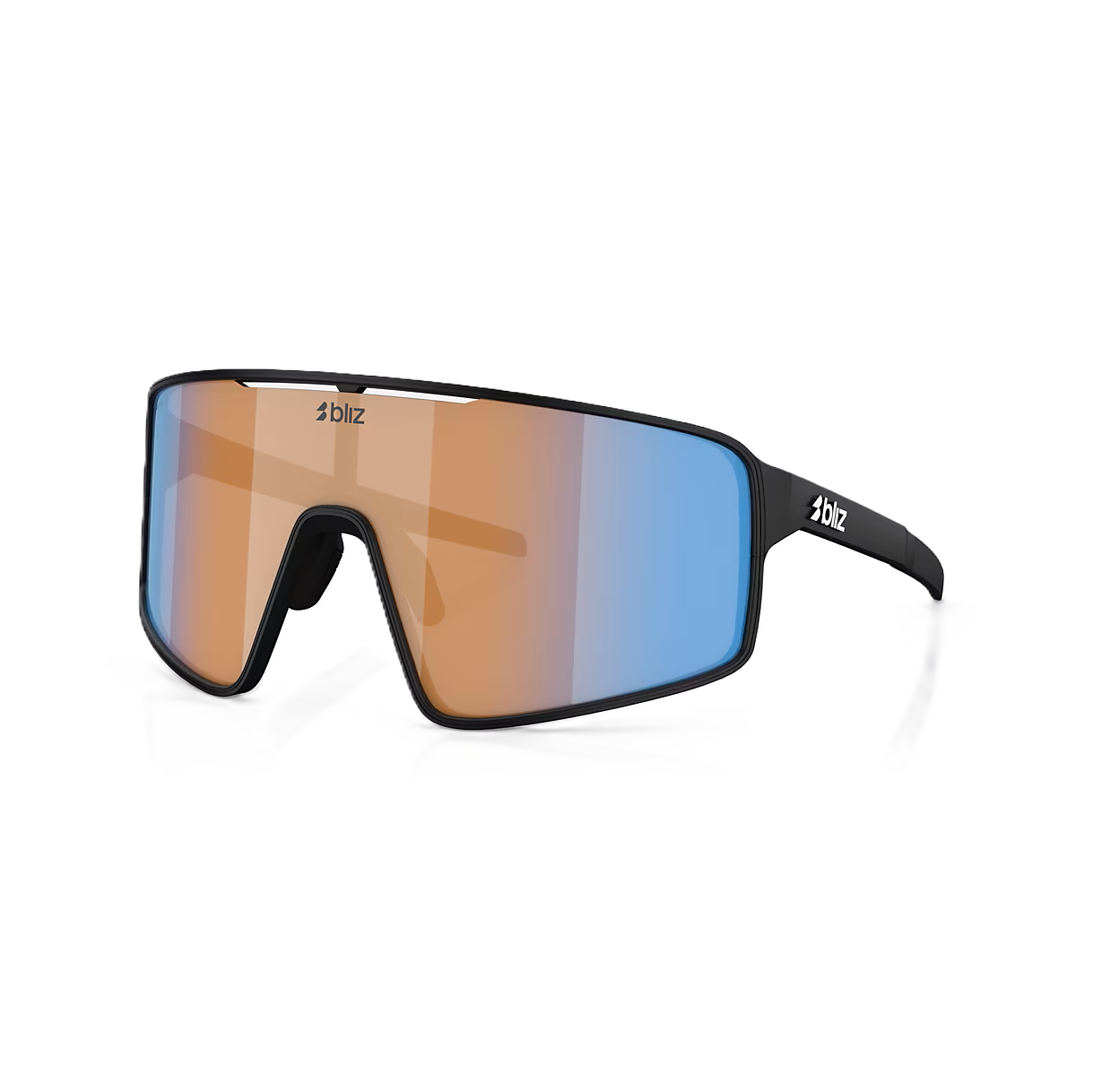 Lunettes BLIZ P001 S Noir Matt Verre Coral/Orange Bleu Irdium