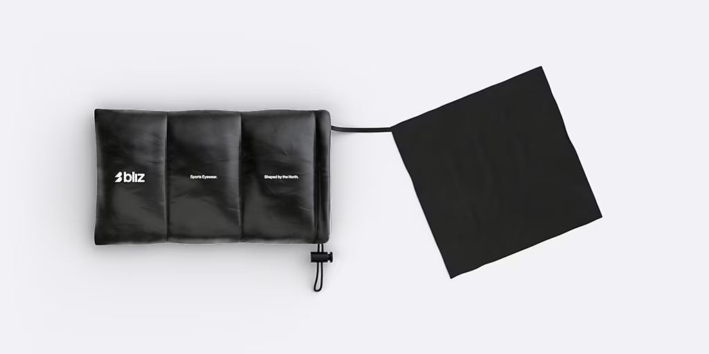 BLIZ P001 Svart matt grå med blå spegellins