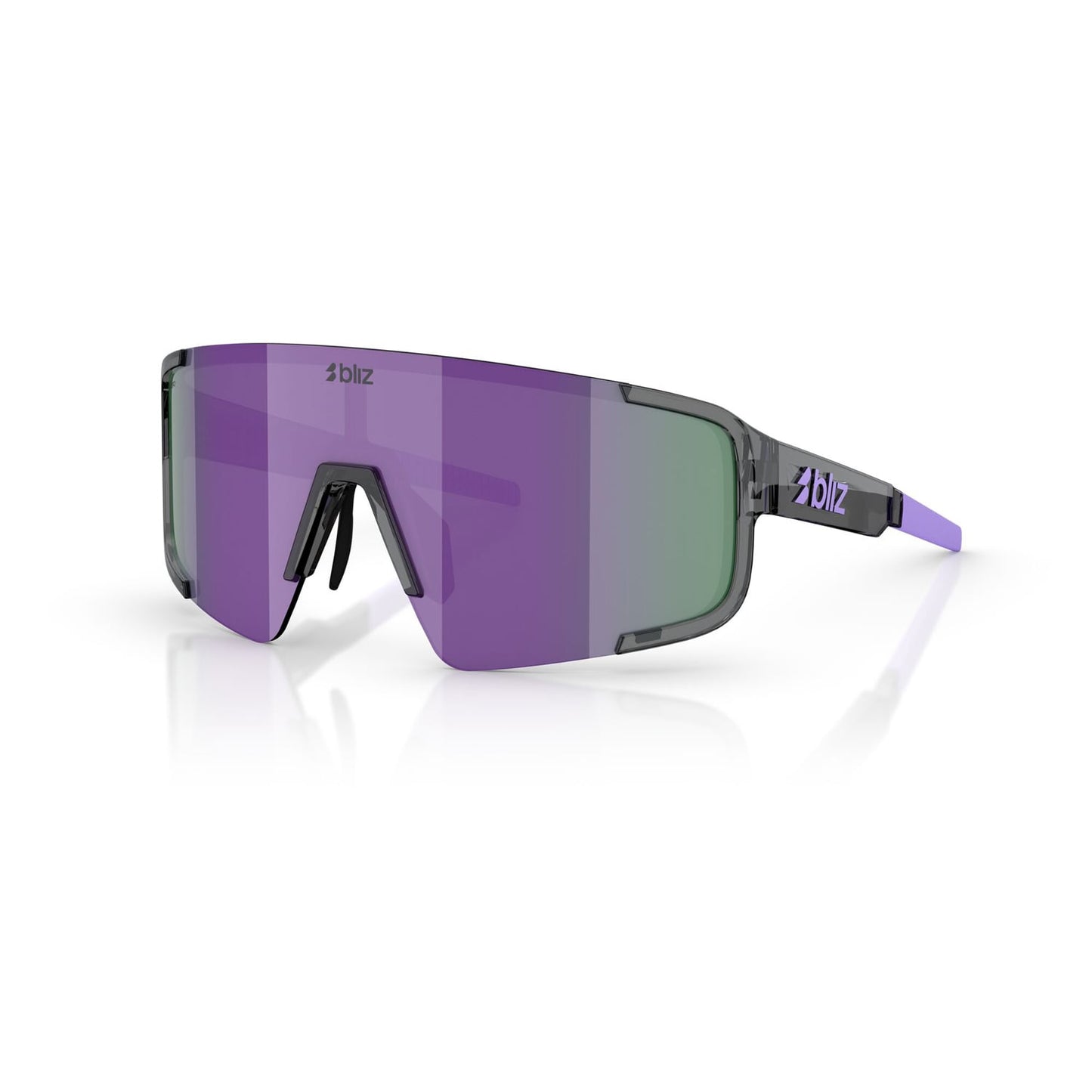 Briller BLIZ P003 SMALL Crystal Black Purple Multii Lens