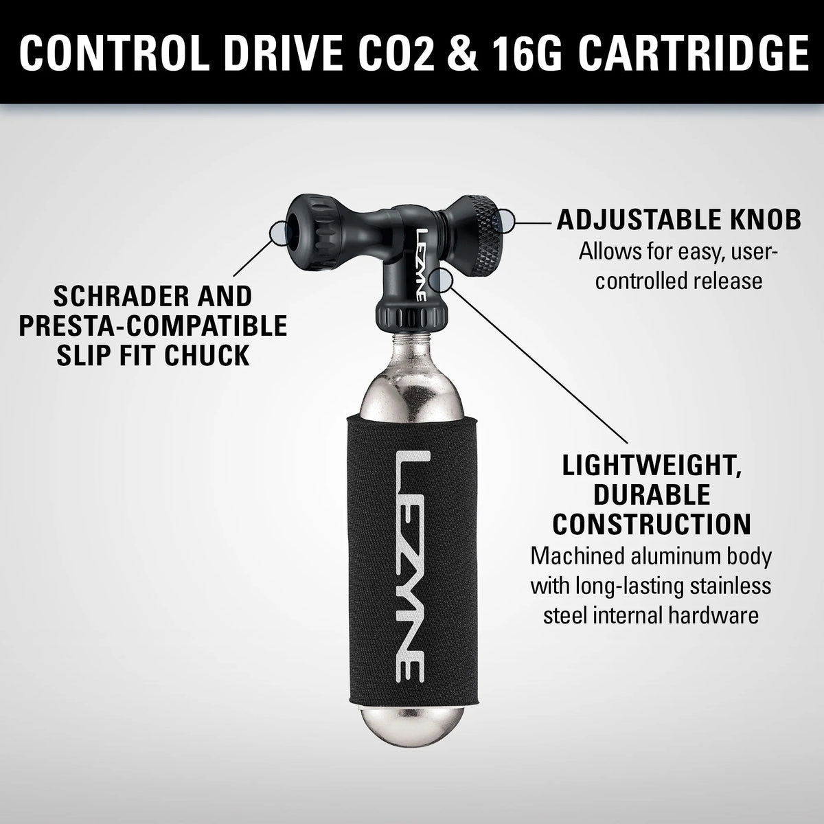 Percuteur CO2 LEZYNE CONTROL DRIVE CO2 Argent