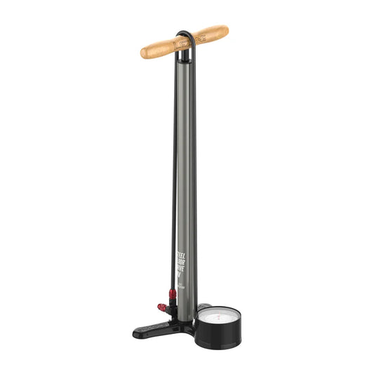 Pompe à Pied LEZYNE STEEL FLOOR DRIVE 3.5 HV Gris