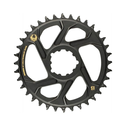 Plateau Mono SRAM EAGLE X-SYNC2 NARROW WIDE 12V Direct Mount Offset 6mm Or — vue du plateau sur fond blanc