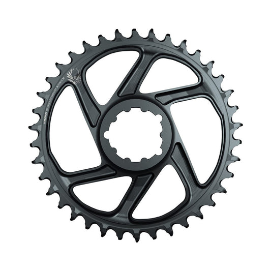 Plateau Mono SRAM EAGLE X-SYNC 2 SL 12V Direct Mount Offset 6mm Lunar Grey — vue du plateau sur fond blanc