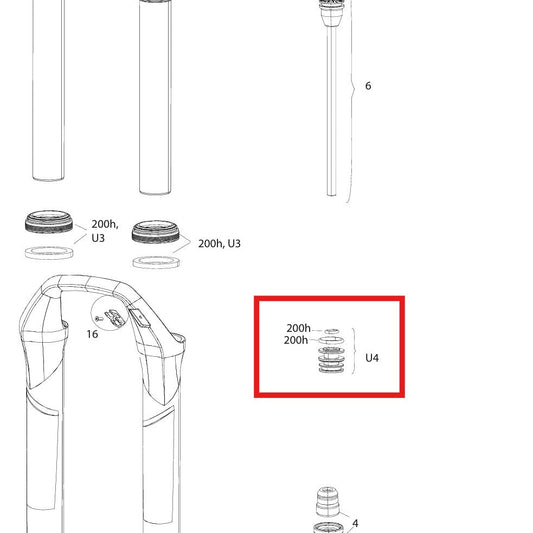 Zestaw głowicy uszczelniającej do widelca ROCKSHOX SID 32 mm SID RLC A1(2017-2019)/RL B1-B2(2017-2019)/B4(2020+)