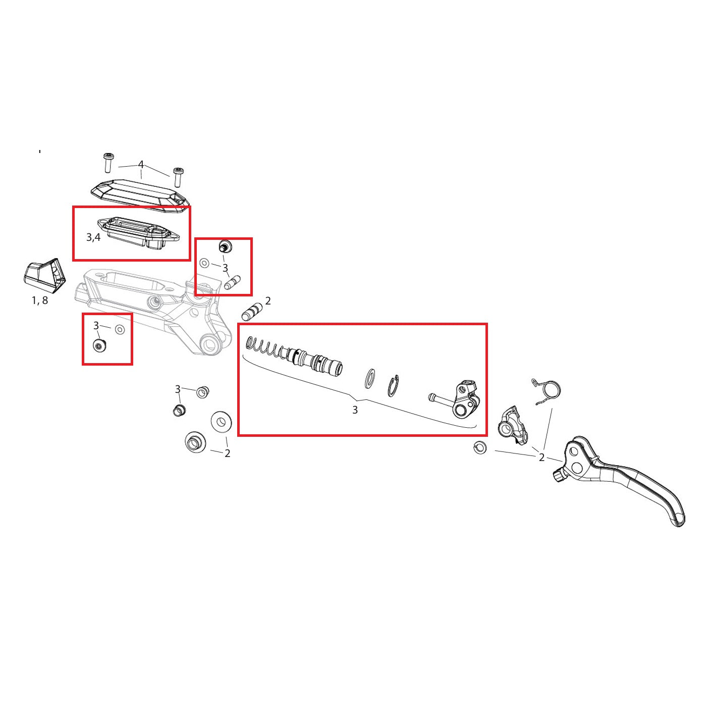 Kit de Pièces Internes pour Levier  SRAM MAVEN BRONZE B1