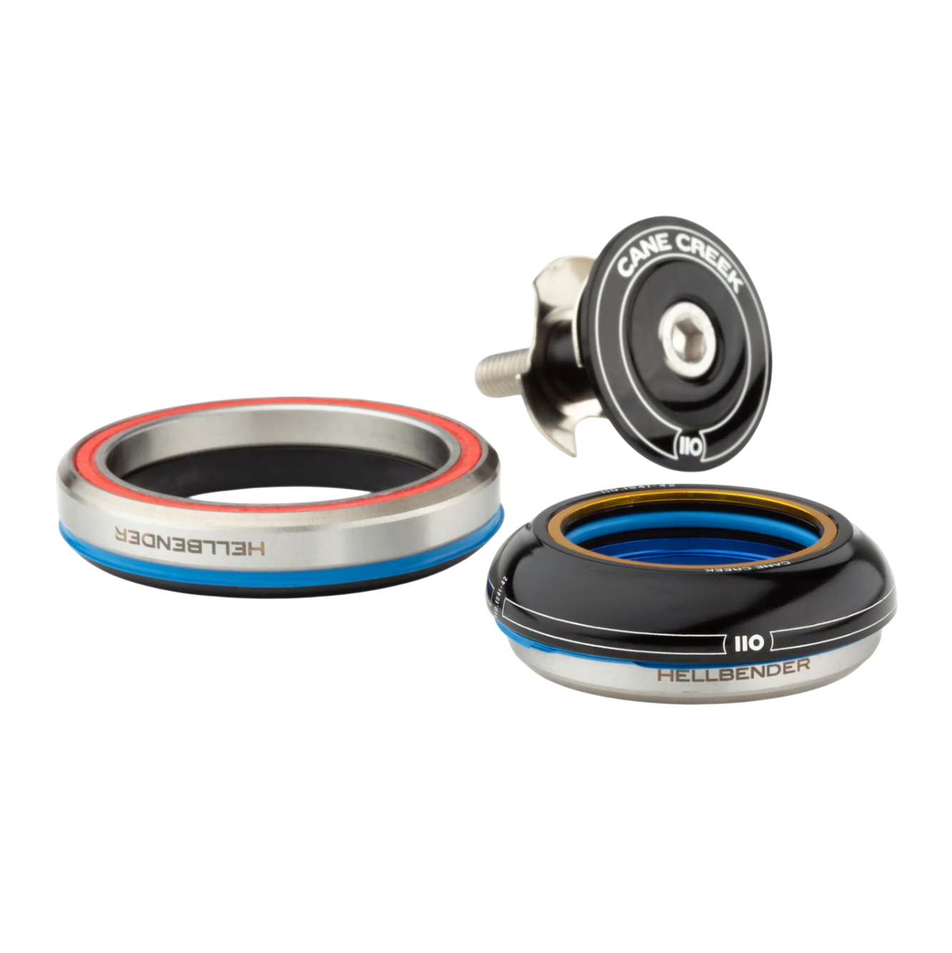 CANE CREEK 110 konisk headset, 1 1/8"-1,5", IS41/28,6/H9 | IS52/40, kort, sort