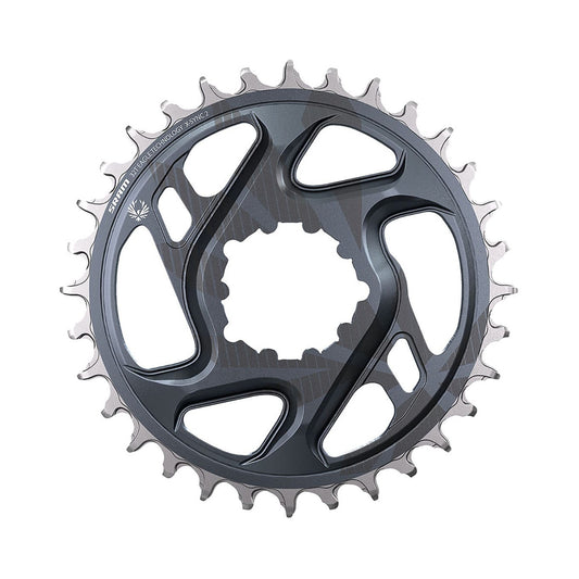 Plateau Mono SRAM EAGLE X-SYNC 2 BOOST 11/12V Direct Mount Offset 3mm Gris — vue du plateau sur fond blanc