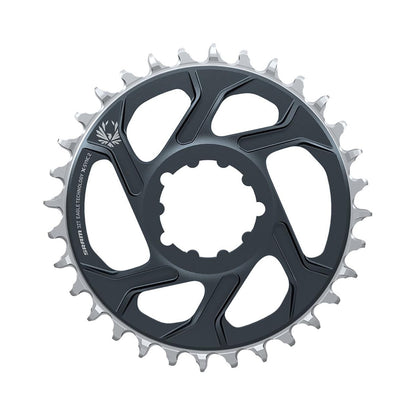 Plateau Mono SRAM X-SYNC 2 EAGLE 12V Direct Mount Offset 4mm Lunar Grey — vue du plateau sur fond blanc