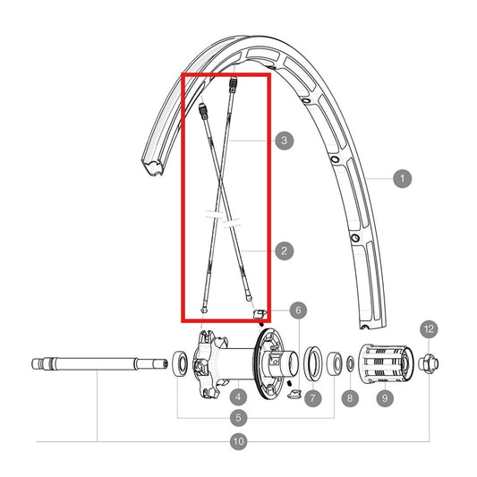 SADA 10 MAVIC SHB M7/7 AL BK 275 ZADNÍ RAMENA