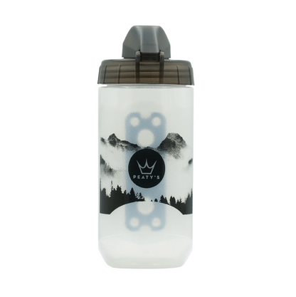 Kit Bidon et Porte-Bidon PEATY'S X FIDLOCK Mountains (450ml) Transparent