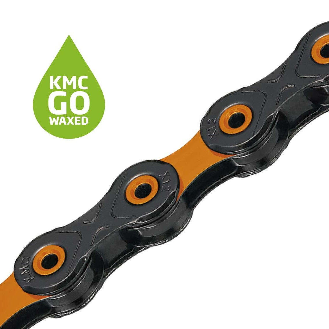 12V řetěz KMC DLC12 Waxed Black/Orange