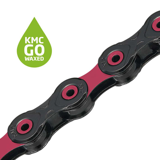 12V řetěz KMC DLC12 Waxed Black/Pink
