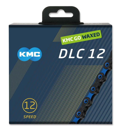 Chaîne 12V KMC DLC12 Waxed Noir/Bleu Ciré