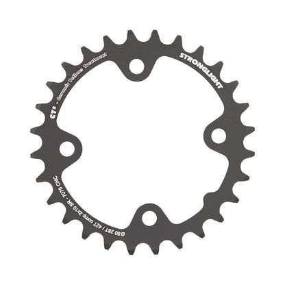 Plateau Intérieur STRONGLIGHT CT² Sram 10V 4 Trous 80mm — vue du plateau sur fond blanc