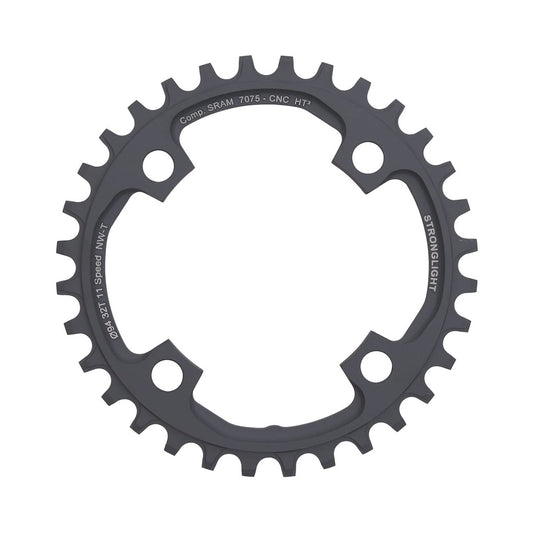 Plateau Mono STRONGLIGHT HT3 NARROW WIDE Sram X01 11V 4 Trous 94mm — vue du plateau sur fond blanc