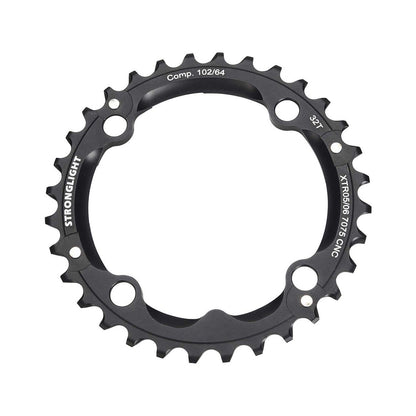 Plateau Intermédiaire STRONGLIGHT ALU 7075 SHIMANO XTR M960 9V 4 Trous 102mm — vue du plateau sur fond blanc