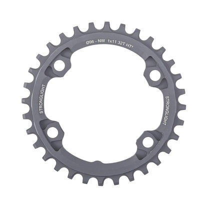 Plateau Mono STRONGLIGHT HT3 NARROW WIDE Shimano XTR M9000/M9020/XT M8000 11V 4 Trous 96mm — vue du plateau sur fond blanc